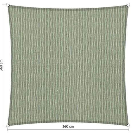 Premium schaduwdoek 3.6x3.6m vierkant waterdoorlatend Moonstone Green