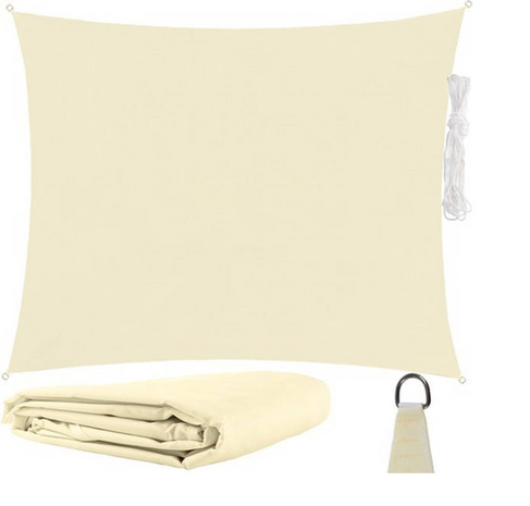 Schaduwdoek waterafstotend 3.6x3.6m vierkant beige