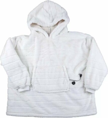 Snuggle hoodie met horizontale streep patroon wit