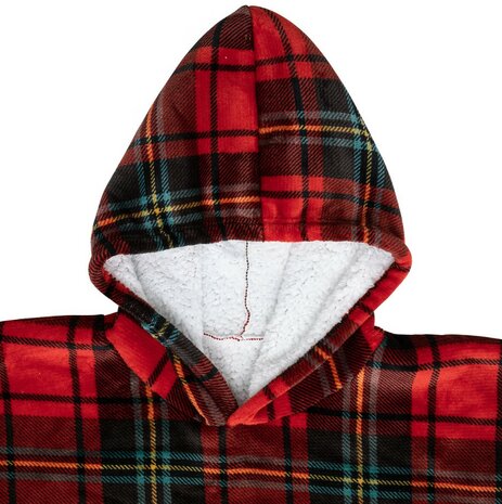 Hoodie tartan geblokt met voering en capuchon