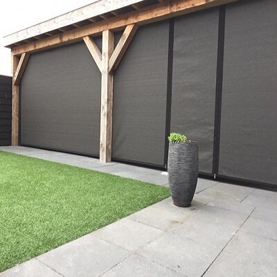 Veranda/winddoek basic tot 100cm breed x 240cm hoog  