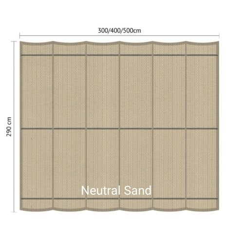 Wave-sail/Harmonicadoek standaard breed 290cm x lang 600cm