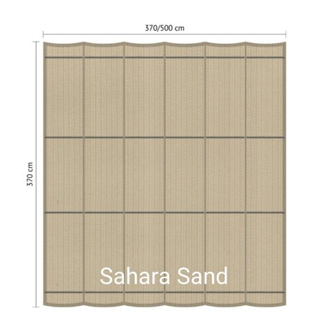 Wave-sail/Harmonicadoek standaard breed 370cm x lang 370cm