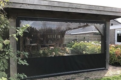 Verandazeil breed 500cm x hoog 200cm