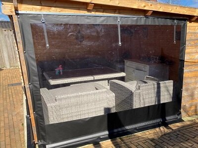 Verandazeil breed 500cm x hoog 200cm
