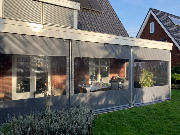 Verandazeil breed 500cm x hoog 200cm