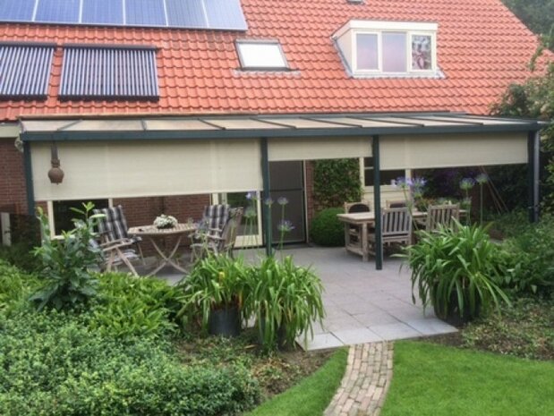 Verandadoek met oprolsysteem Sand B300xH170cm