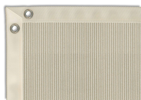 Verandadoek B384cm x hoog 228cm met rail, pees en tenaxen