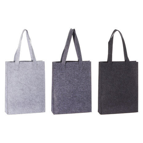 Vilten tas donkergrijs 30x40x9cm