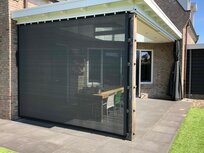 Verandadoek met schuif/railsysteem breed 300cm x hoog 200-240cm