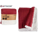 plaid met teddymateriaal koraalrood 130x170cm plaid met teddymateriaal koraalrood 130x170cm