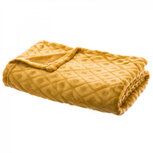 Plaid met 3d ruiten okergeel 125x150cm Plaid met 3d ruiten okergeel 125x150cm