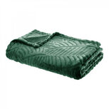 Plaid met 3d bladeren print cedergroen 125x150cm Plaid met 3d bladeren print cedergroen 125x150cm