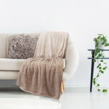 Deken met honinggraat print beige 150x200cm Deken met honinggraat print beige 150x200cm