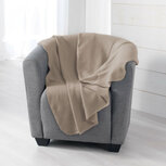 Effen fleecedeken taupe 150x125cm Effen fleecedeken taupe 150x125cm