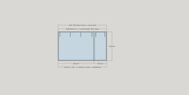 Verandadoek B384cm x hoog 228cm met rail, pee en tenaxen Verandadoek B384cm x hoog 228cm met rail, pee en tenaxen