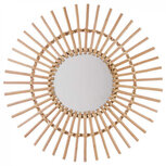 Rotan spiegel ronde zon 58cm Rotan spiegel ronde zon 58cm