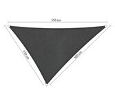 Outlet schaduwdoek 250x300x350cm Carbon Black hdpe driehoek Outlet schaduwdoek 250x300x350cm Carbon Black hdpe driehoek