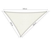Outlet schaduwdoek 250x300x350cm Artic White hdpe driehoek Outlet schaduwdoek 250x300x350cm Artic White hdpe driehoek