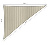 Outlet schaduwdoek 500x600x780cm Sahara Sand hdpe driehoek Outlet schaduwdoek 500x600x780cm Sahara Sand hdpe driehoek