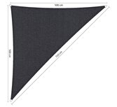 Outlet schaduwdoek 500x500x710cm Carbon Black hdpe driehoek Outlet schaduwdoek 500x500x710cm Carbon Black hdpe driehoek