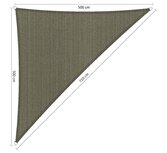 Outlet schaduwdoek 500x500x710cm Desert Storm hdpe driehoek Outlet schaduwdoek 500x500x710cm Desert Storm hdpe driehoek
