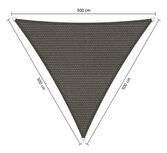 Outlet schaduwdoek 300x300x300cm Cool Grey hdpe driehoek Outlet schaduwdoek 300x300x300cm Cool Grey hdpe driehoek
