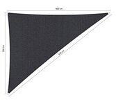 Outlet schaduwdoek 300x400x500cm Carbon Black hdpe driehoek Outlet schaduwdoek 300x400x500cm Carbon Black hdpe driehoek