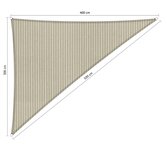 Outlet schaduwdoek 300x400x500cm Sahara Sand hdpe driehoek Outlet schaduwdoek 300x400x500cm Sahara Sand hdpe driehoek