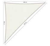 Outlet chaduwdoek 300x300x420cm Artic White hdpe driehoek Outlet chaduwdoek 300x300x420cm Artic White hdpe driehoek