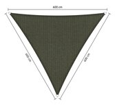 Outlet schaduwdoek 600x600x600cm Deep Grey hdpe driehoek Outlet schaduwdoek 600x600x600cm Deep Grey hdpe driehoek