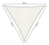 Outlet schaduwdoek 600x600x600cm Artic White hdpe driehoek Outlet schaduwdoek 600x600x600cm Artic White hdpe driehoek