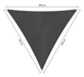 Outlet schaduwdoek 300x300x300cm Carbon Black hdpe driehoek Outlet schaduwdoek 300x300x300cm Carbon Black hdpe driehoek