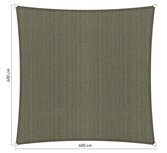 Outlet schaduwdoek 600x600cm Desert Storm hdpe vierkant Outlet schaduwdoek 600x600cm Desert Storm hdpe vierkant