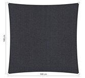 Outlet schaduwdoek 500x500cm Carbon Black hdpe vierkant Outlet schaduwdoek 500x500cm Carbon Black hdpe vierkant