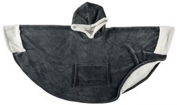 Snuggle poncho met capuchon en sherpa voering