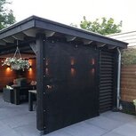 Veranda/winddoek basic tot 400cm breed x 260cm hoog  