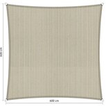Premium schaduwdoek 6x6m vierkant waterdoorlatend Sahara Sand
