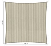 Premium schaduwdoek 5x5m vierkant waterdoorlatend Sahara Sand