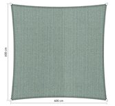 Premium schaduwdoek 6x6m vierkant waterdoorlatend Country Blue