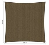 Premium schaduwdoek 5x5m vierkant waterdoorlatend Japanese Brown