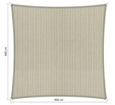 Premium schaduwdoek 4x4m vierkant waterdoorlatend Sahara Sand