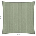 Premium schaduwdoek 3.6x3.6m vierkant waterdoorlatend Moonstone Green