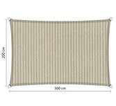 Premium schaduwdoek 2x3m rechthoek waterdoorlatend Sahara Sand