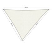 Premium schaduwdoek 4x4.5x5m driehoek waterdoorlatend Artic White
