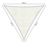 Premium schaduwdoek 5x5x5m driehoek waterdoorlatend Mineral White