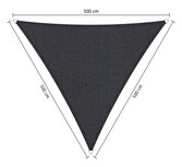 Premium schaduwdoek 5x5x5m driehoek waterdoorlatend Carbon Black
