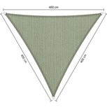 Premium schaduwdoek 4x4x4m driehoek waterdoorlatend Moonstone Green