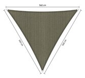 Premium schaduwdoek 3.6x3.6x3.6m driehoek waterdoorlatend Desert Storm
