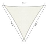 Premium schaduwdoek 3x3x3m driehoek waterdoorlatend Artic White